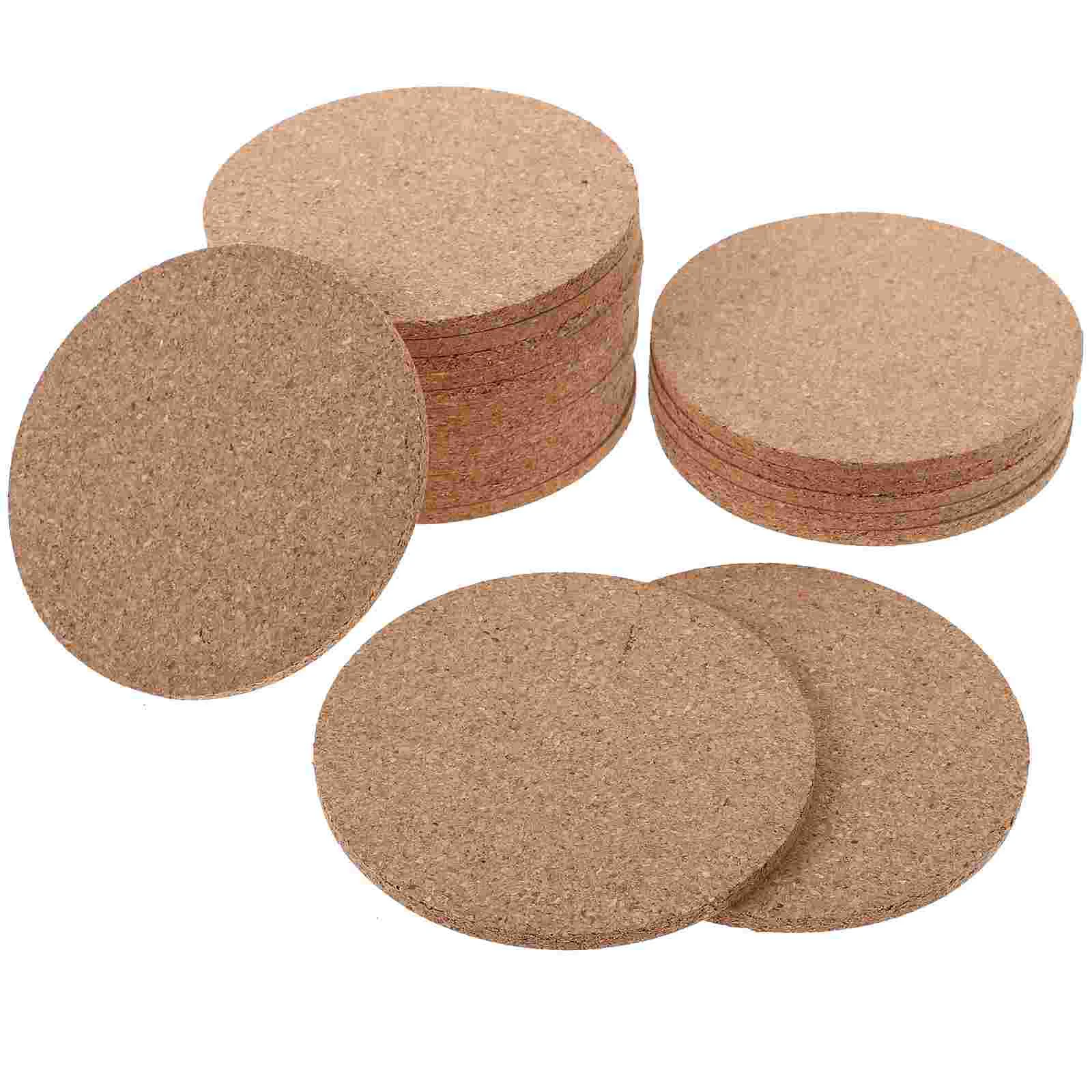 

20pcs Round Cork Coasters Cork Drink Coasters Drink Cup Pad Heat-resistant Cup Mats Cork Placemats