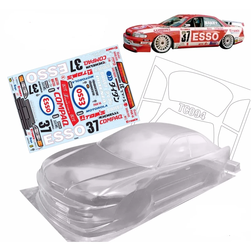 

TC094 Exiv JTCC Clear Body 190mm with Stickers for 1 10 Electric Rc Touring Cars