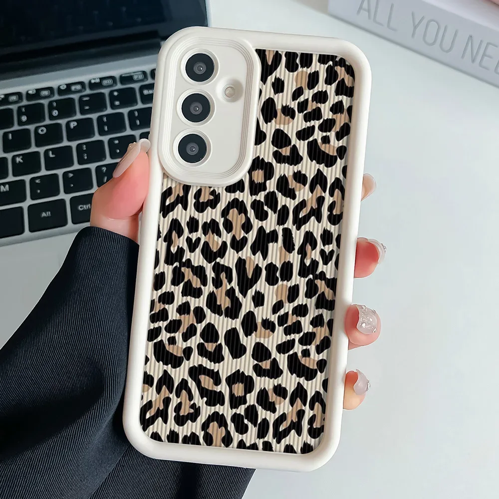 Leopard Print Wrist Chain Lanyard Soft TPU Phone Case