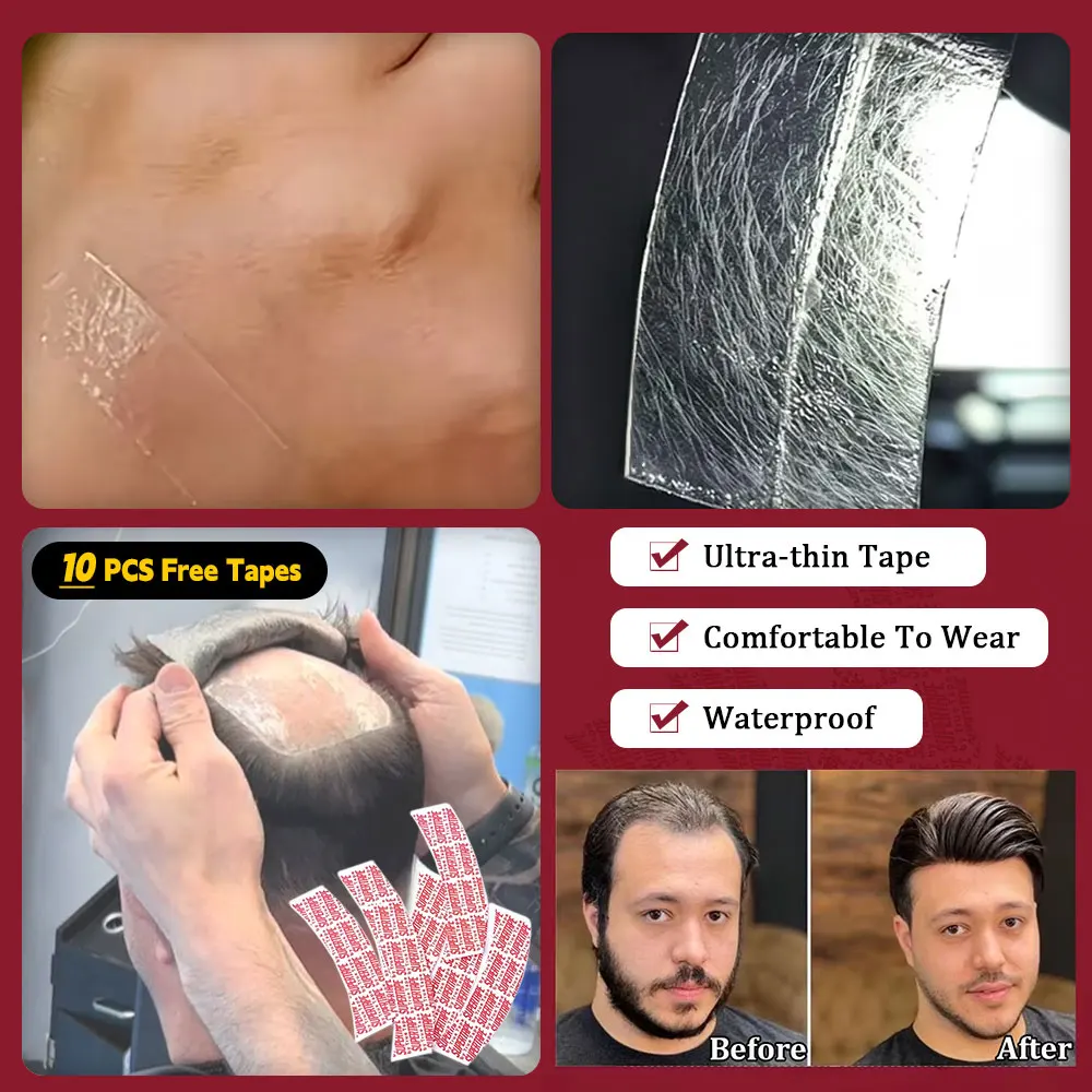# 1B80 Parrucchino Per Gli Uomini Dei Capelli Umani 0.06-0.08mm Pieno DELL'UNITÀ di elaborazione Protesi Capillare Parrucca Dei Capelli Pezzo di Capelli Maschile Singolo Nodo Parrucca di Capelli Della Pelle - immagine 6
