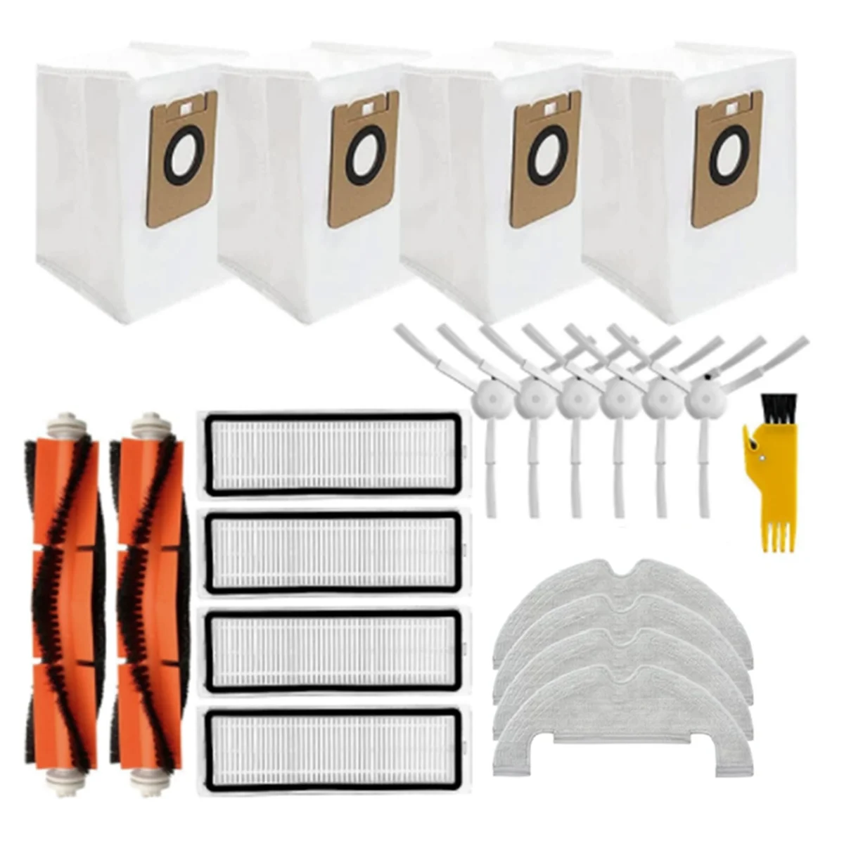 

21PCS Accessories Kit for Bot D10 Plus RLS3D Robot Vacuum Main Side Brush Hepa Filter Dust Bag Mop Rag