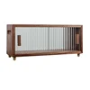 Solid Wood Desktop Storage Box Dust-proof Water Cup Storage Cabinet High-grade Black Walnut Table Side Cabinet 5
