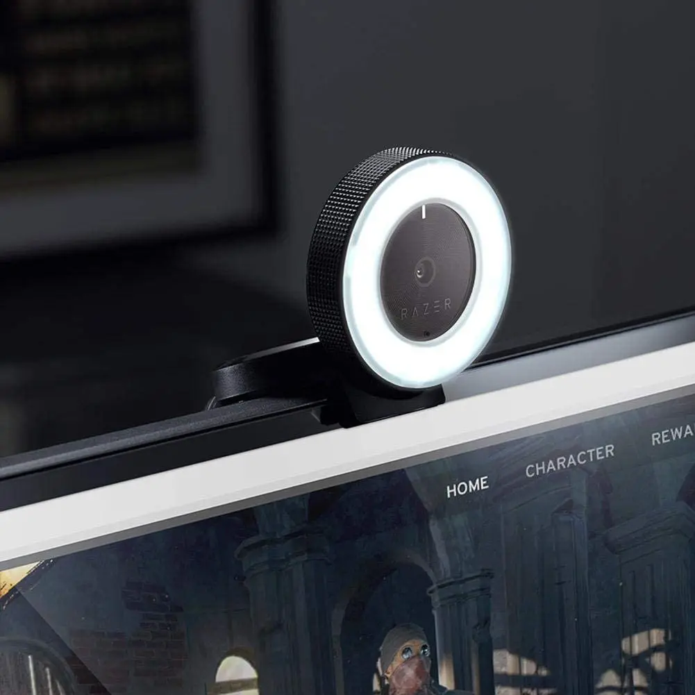 Razer Kiyo Streaming Webcam Full HD 1080p 30 FPS Ring Light Adjustable Brightness Built-in Microphone Autofocus pc webcam pc web camera computer camera