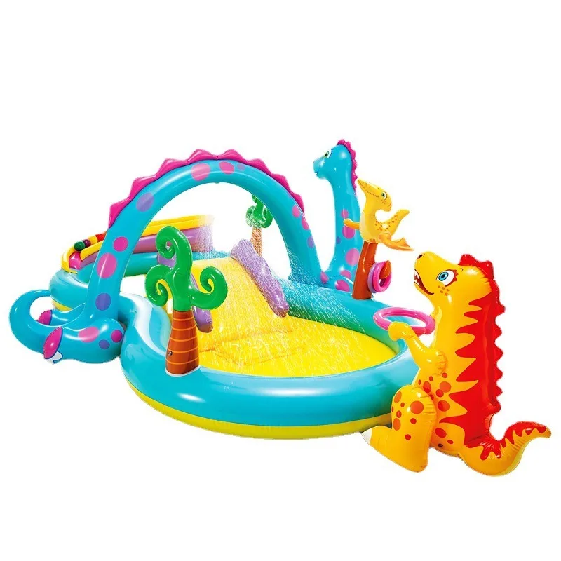 PVC Children's Inflatable Paddling Pool Crocodile Whale Dinosaur Volcanic Island Rainbow Candy Unicorn Gifted Inflatable Pump inflatable water mat inflatable water slide