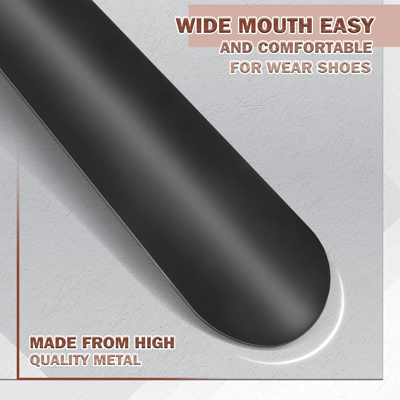 Shoe Horn ZOMAKE Metal Long Handle Shoe Horn 16.5" Shoehorn Helper Boots Flexible Lifter Spoon Professional Aid Tool Shoe Accessories