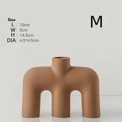 Modern Ceramic Art Vase, Minimalist Home Decor for Flower Arrangements, Elegant Decorative Piece (M)