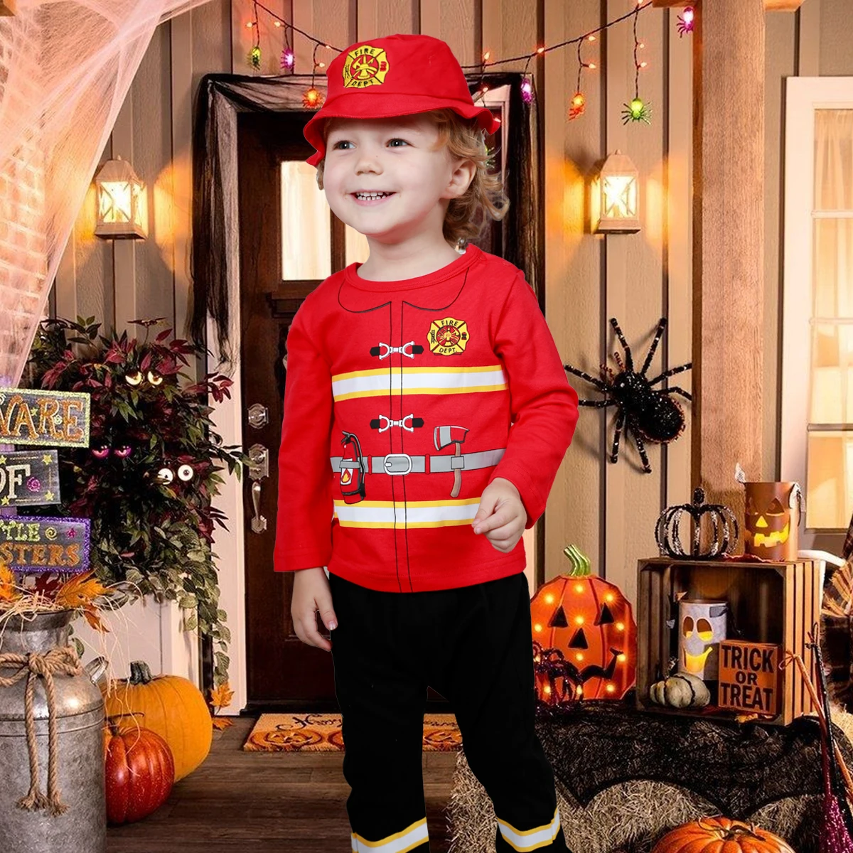 Baby Boy Clothes Set Infant Carnival Outfits Toddler Halloween Polit Police Fireman Prince Prisoner Costume Cosplay Clothes 3PCS 2