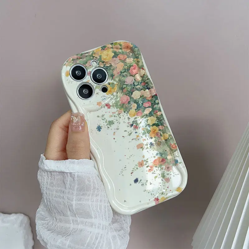 Summer Fruit Lemon Flower 3D Clear Wave Soft Phone Case