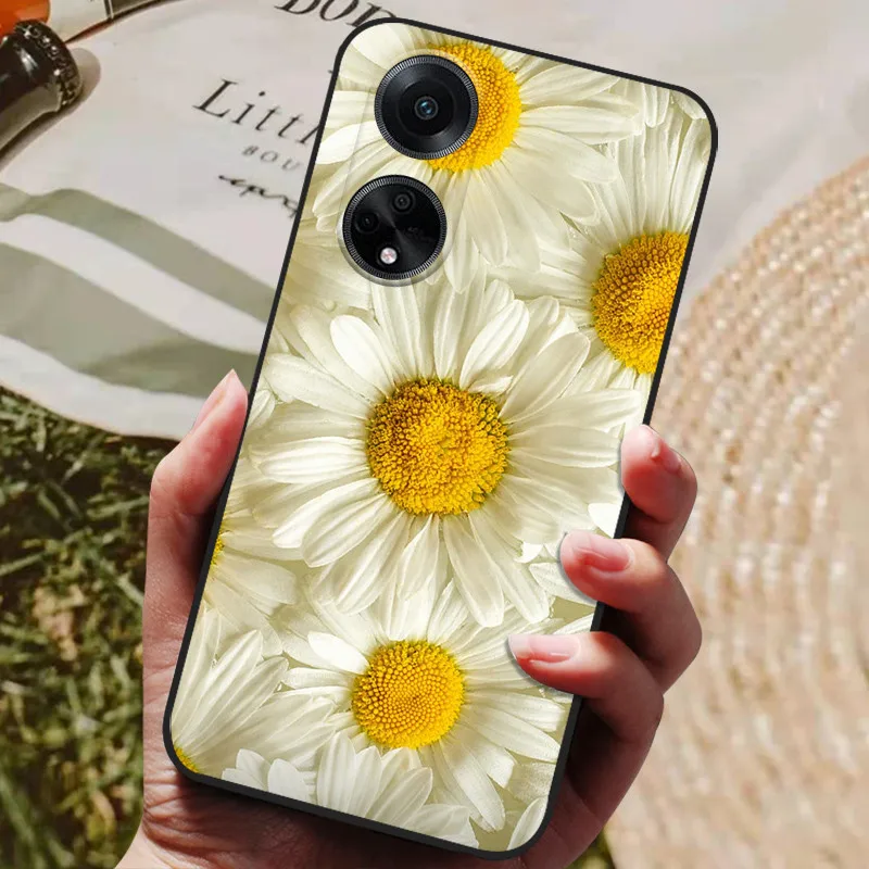 Stylish Black Silicone Painted Soft Phone Case - Premium TPU Protective Cover