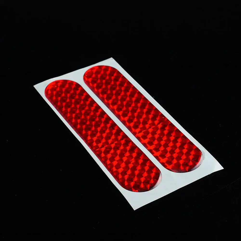 4pcs Car Reflective Sticker Door Decal Warning Tape Strips Red Safety Mark Auto Reflector