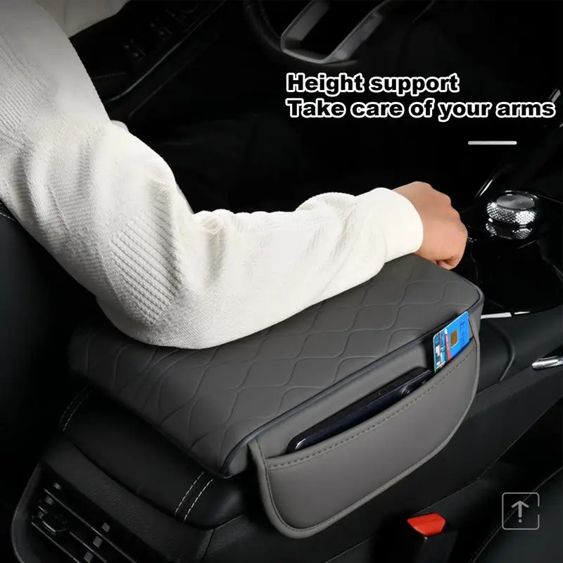 

car center console car armrest box height pad memory foam elbow rest cushion Waterproof Armrest Pad with Storage Pockets