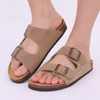 Comwarm Fashion Cork Slippers Women Classic Flat Sandals Female Outdoor Anti-slip Beach Slides Cork Sole Arch Support Sandals 3