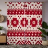 2pcs HD Christmas New Year plaid decorative curtain Red tie digital printed curtain Home Decoration style Decoration living r 2
