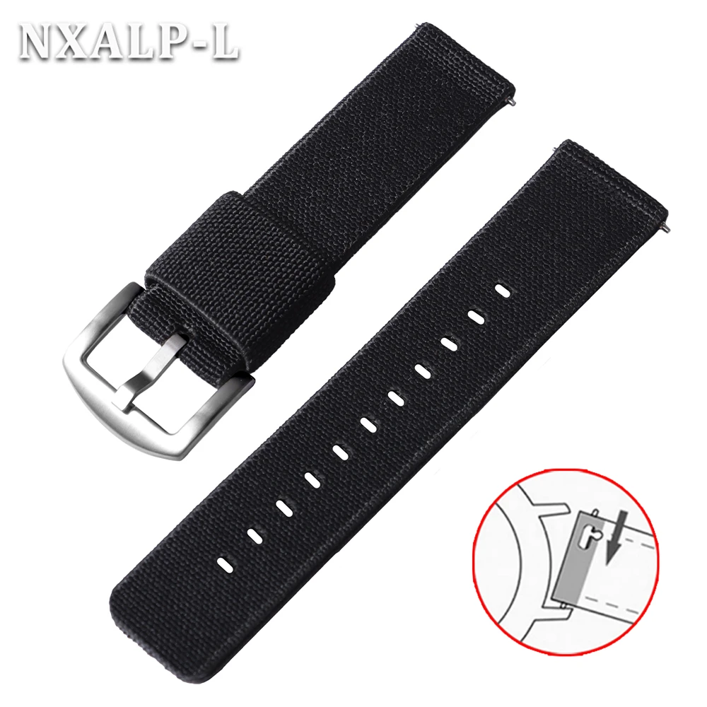 Military-Style Elastic Nylon Watch Band - Quick Release Sport Strap