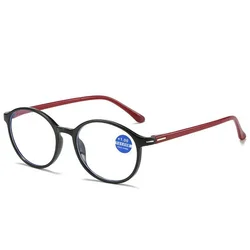 Elegant Floral Anti - Blue Light Ultra - Light Reading Glasses - 300 (Red1)