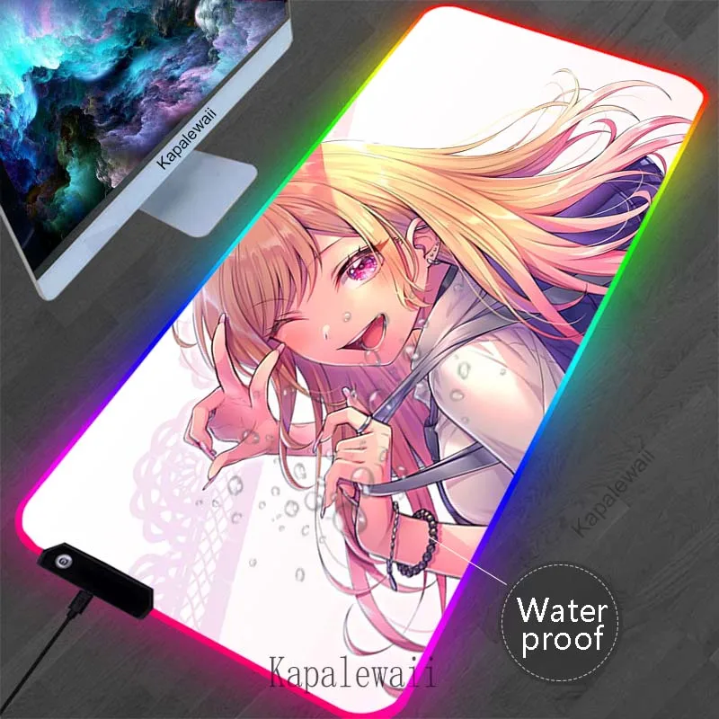 

LED Waterproof My Dress up Mousepad New Arrivals Large Gamer Mouse Pad Game Locking Edge Mouse Mat RGB Gaming Keyboards Pads XXL