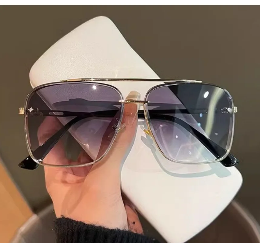 UV400 드라이빙 여행용 빈티지 유니섹스 레트로 선글라스 레트로 더블 빔 선글라스 가벼운 패션 파일럿 선글라스