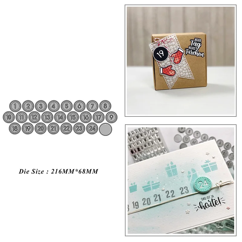 

1-24 Numbers Round Frame Metal Cutting Dies for DIY Scrapbook Album Paper Card Decoration Crafts Embossing 2022 New Dies