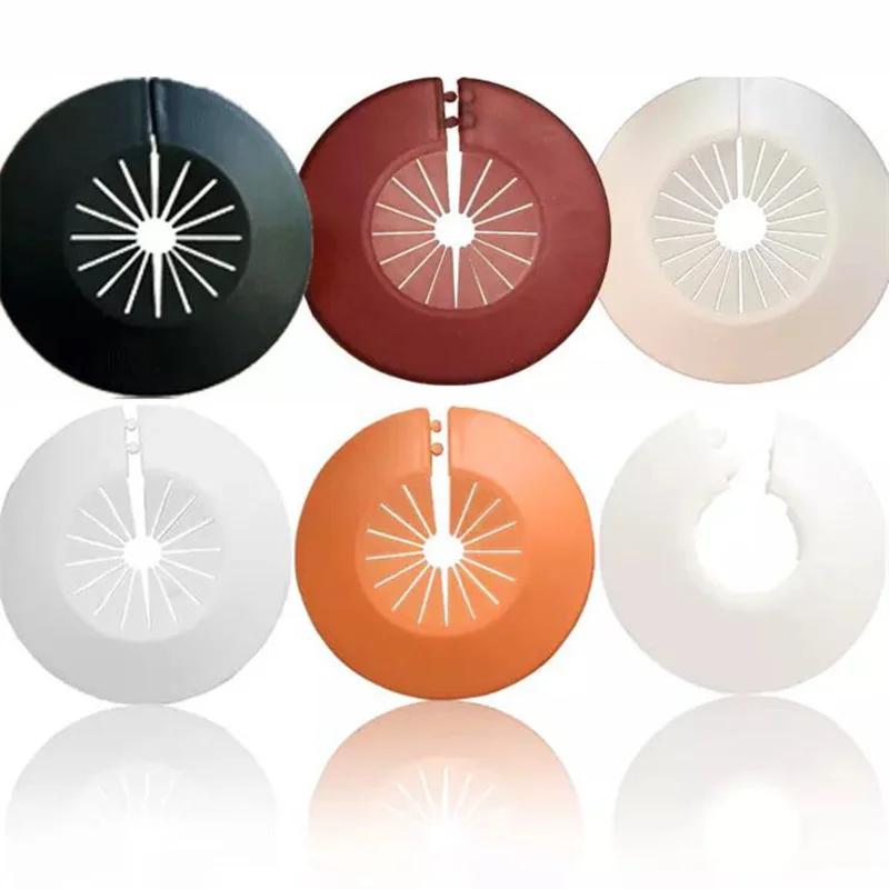 2pcs Round 4 Points Faucet Cover Plate Plastic Wall Hole Decorative Cover For Angle Valve Pipe