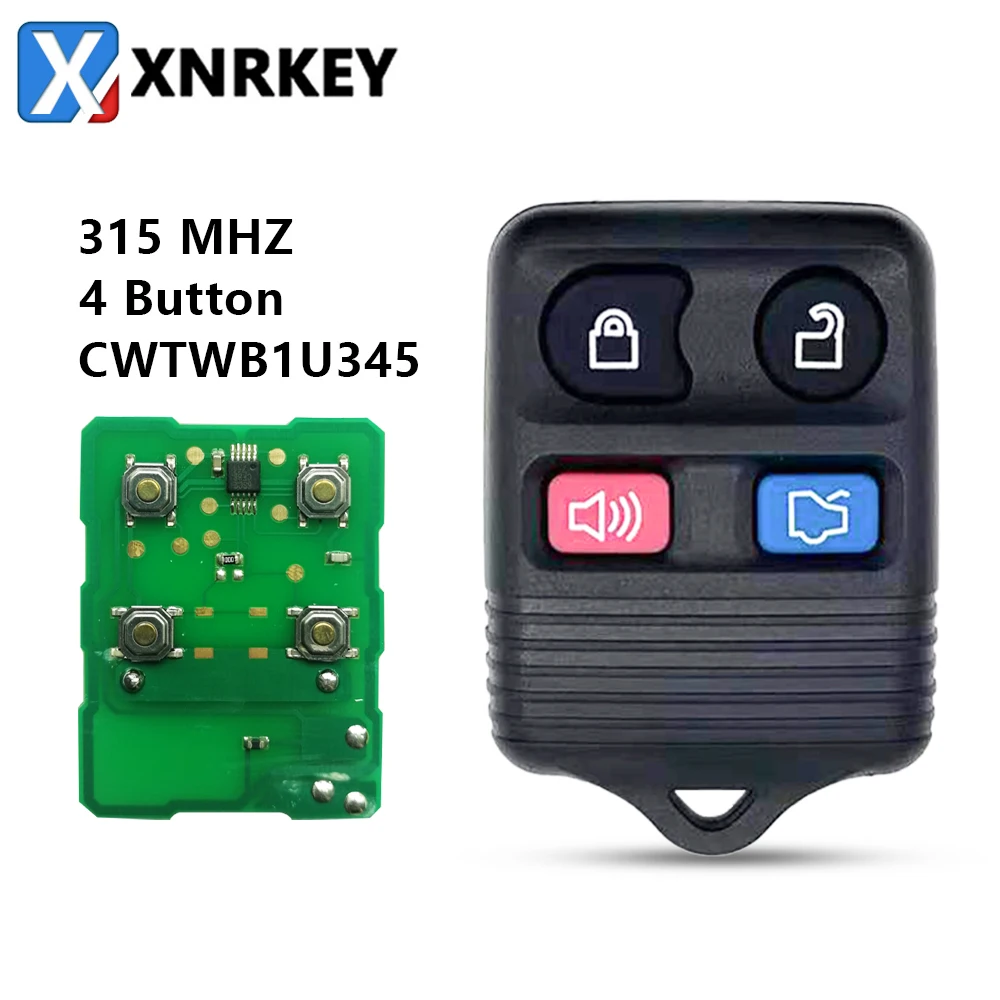 XNRKEY 4 Button Car Remote Key 315Mhz for Ford Escape F 150 Explorer 2001 2007 Auto Smart Control Key FCC: CWTWB1U345