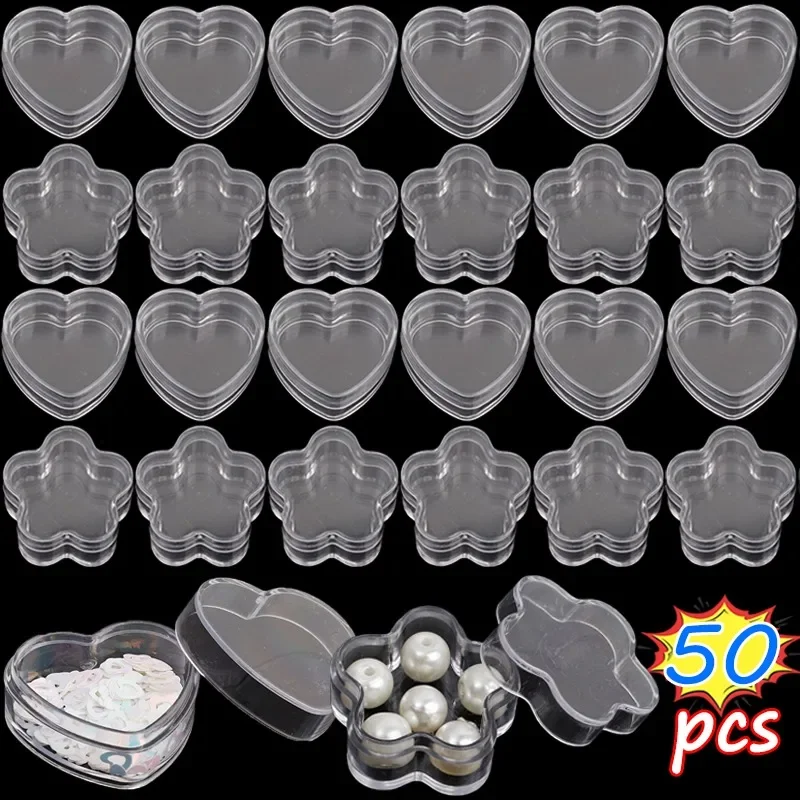 

10-50pcs Transparent Plastic Jewelry Storage Box Earings Rings Distribution Boxes Mini Packaging Display Gift Organizer Cases