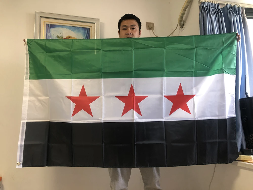 Wudaizhi Flag Siria 90 * 150 Cm Polyester Siriana Repubblica