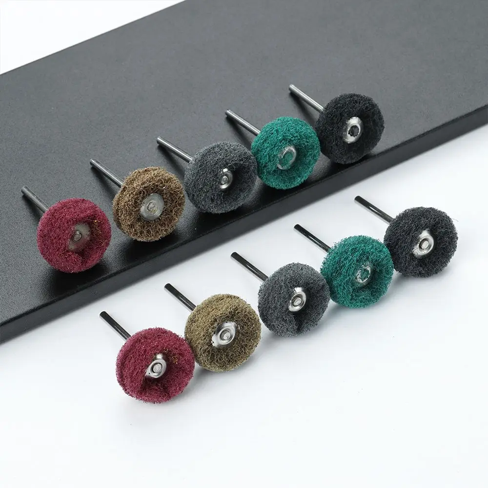 10pcs Abrasive Grinding Accessories Drill Abrasive Brush 3mm Shank Nylon Polishing Wheel Dremel Rotary Tools