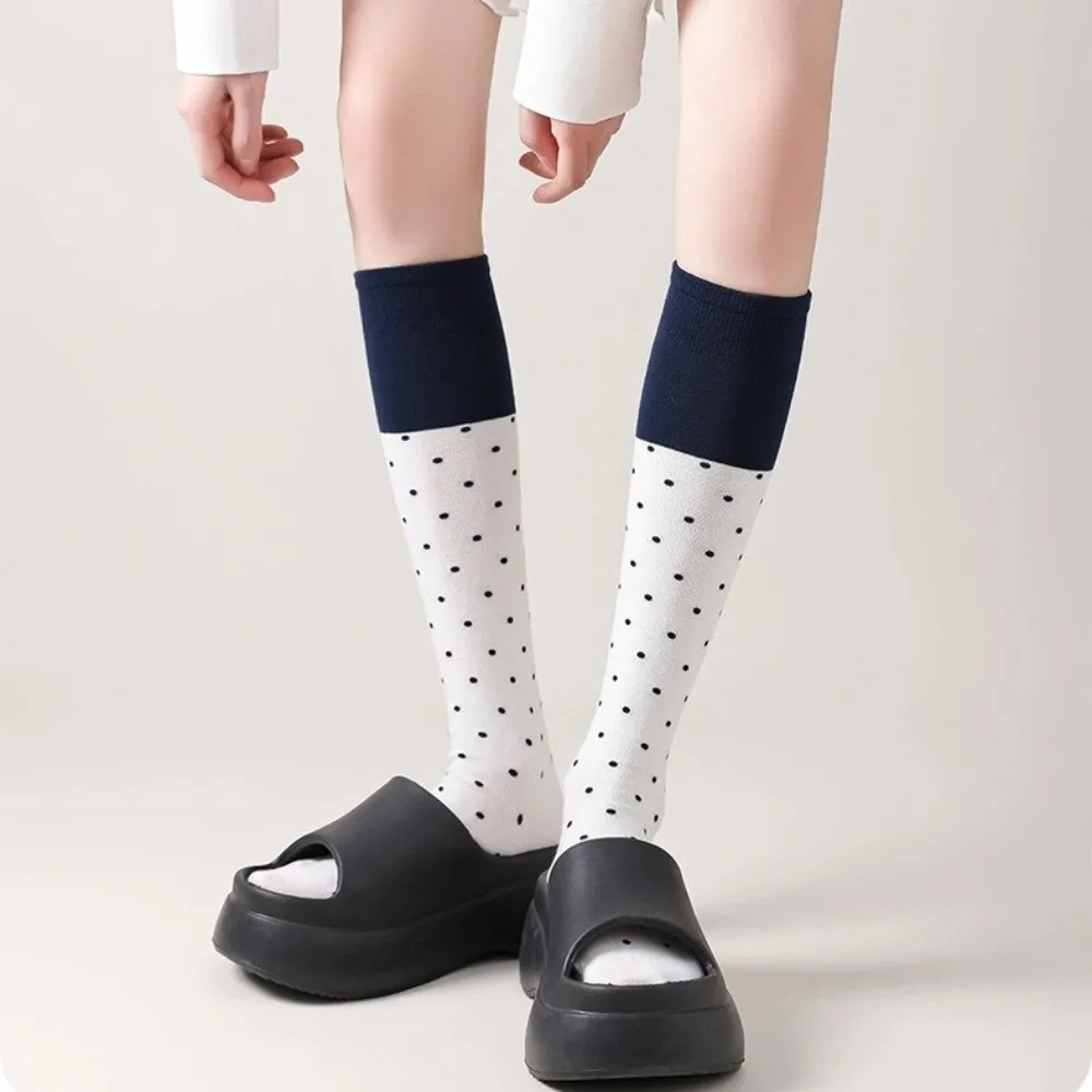Sweet Korean Style Long Socks Cotton Color Matching Knee Socks Elastic Women Stockings Women