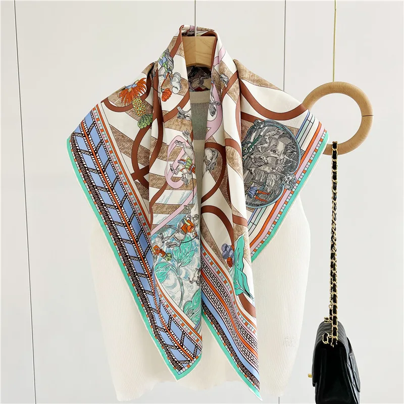 

18MuMI 100% Natural Real Silk Shawl Square Women Scarf Summer Fashion Foulard Beach Stole Scarves Female Hijab Poncho Bandana