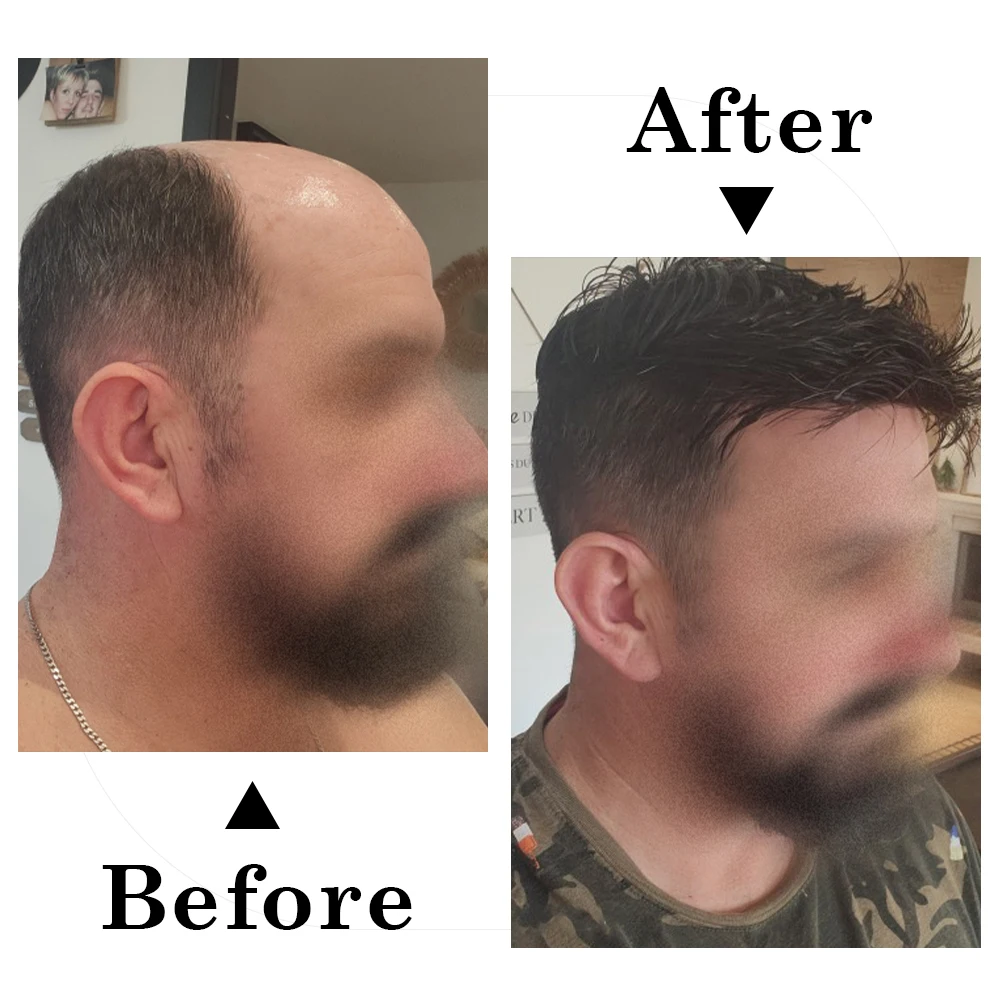 Men Wig Hair Capillary Prosthesis Toupee 0.06mm Thin Skin Men Hair Wig Invisible Knots System V-loop Unit Hairpiece