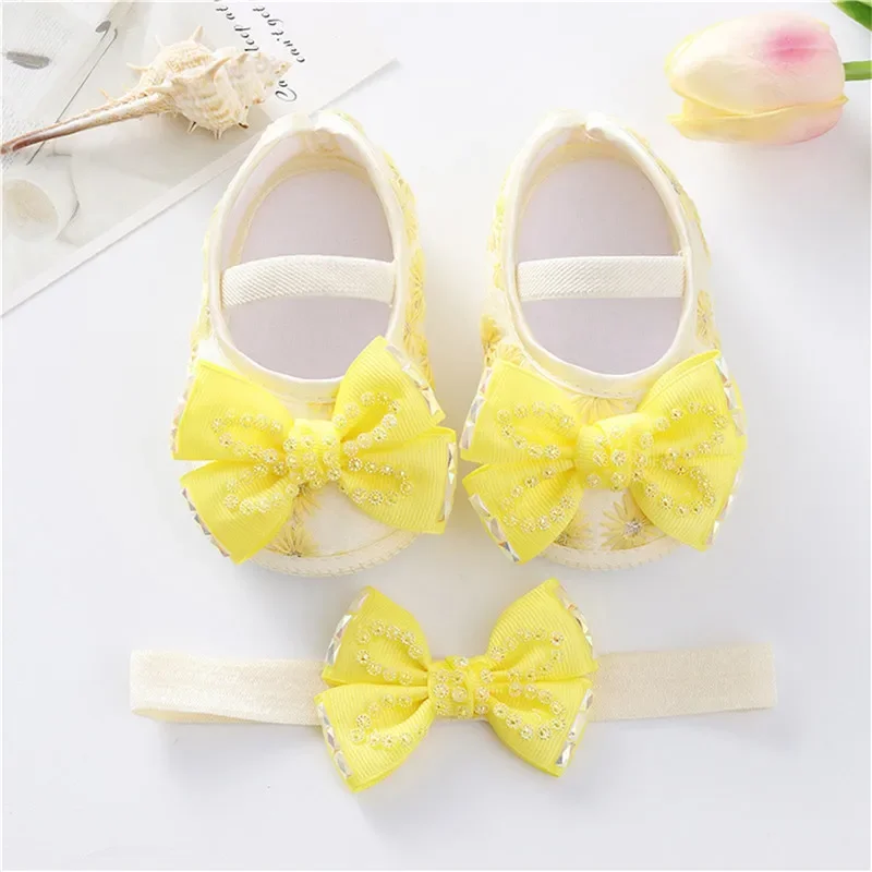 0-18months Newborn Girls Princess Shoes Dress Walking Shoes And Headband Sets