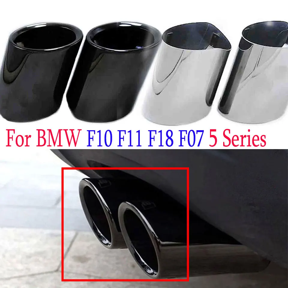 Car Exhaust Muffler Tip 2Pcs For BMW 5 Series 520i 525i 528i 530i 535d 535i F10 F11 F18 F07 GT E39 E60 E34 E61