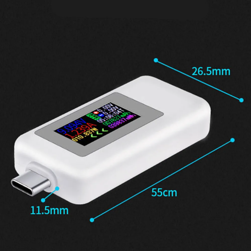 10 in 1 USB DC Tester Type-C 4-30V Voltage Meter Timer Ammeter Digital Monitor Power Off Indicator Charger