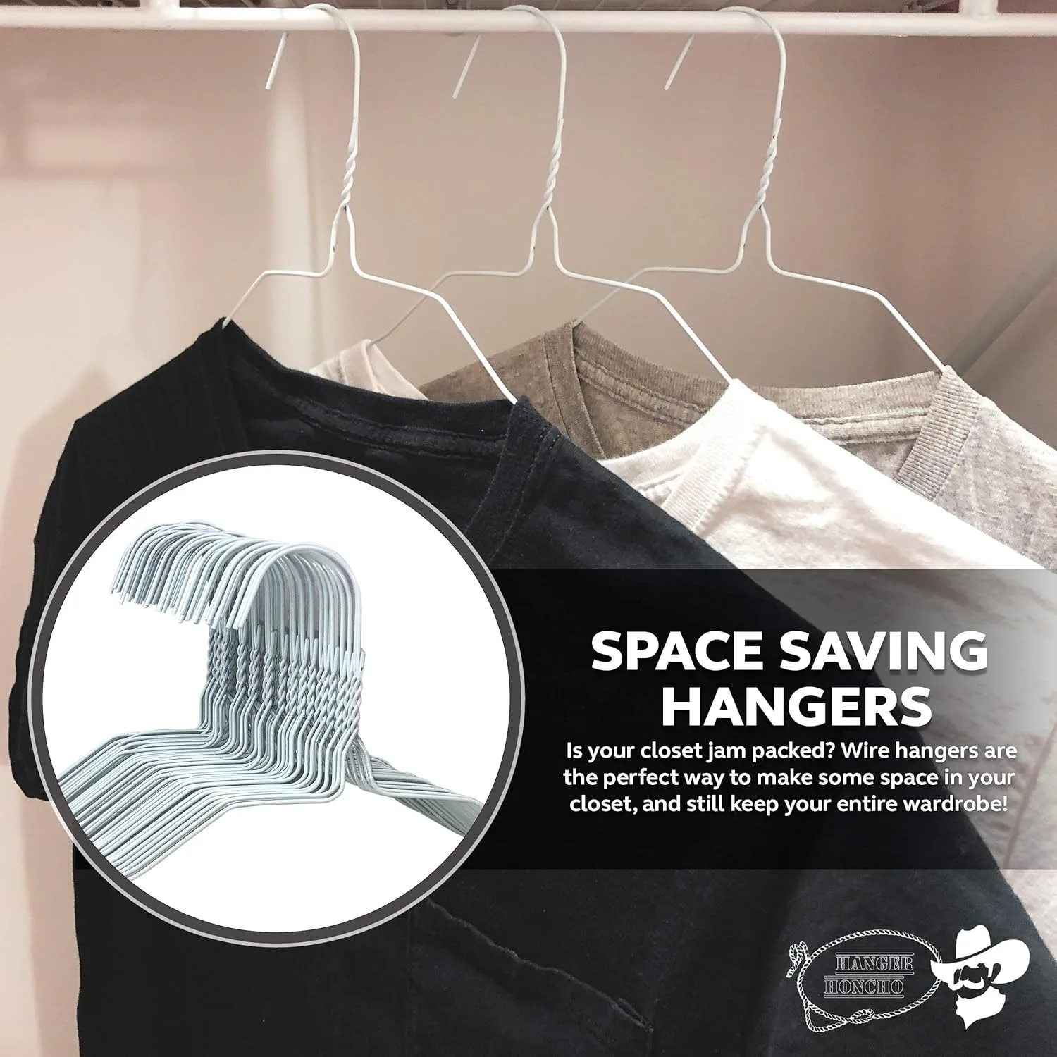 200 Wire Hangers-White Metal Hangers in Bulk-18 Inch Thin Standard Dry Cleaner Coated Steel