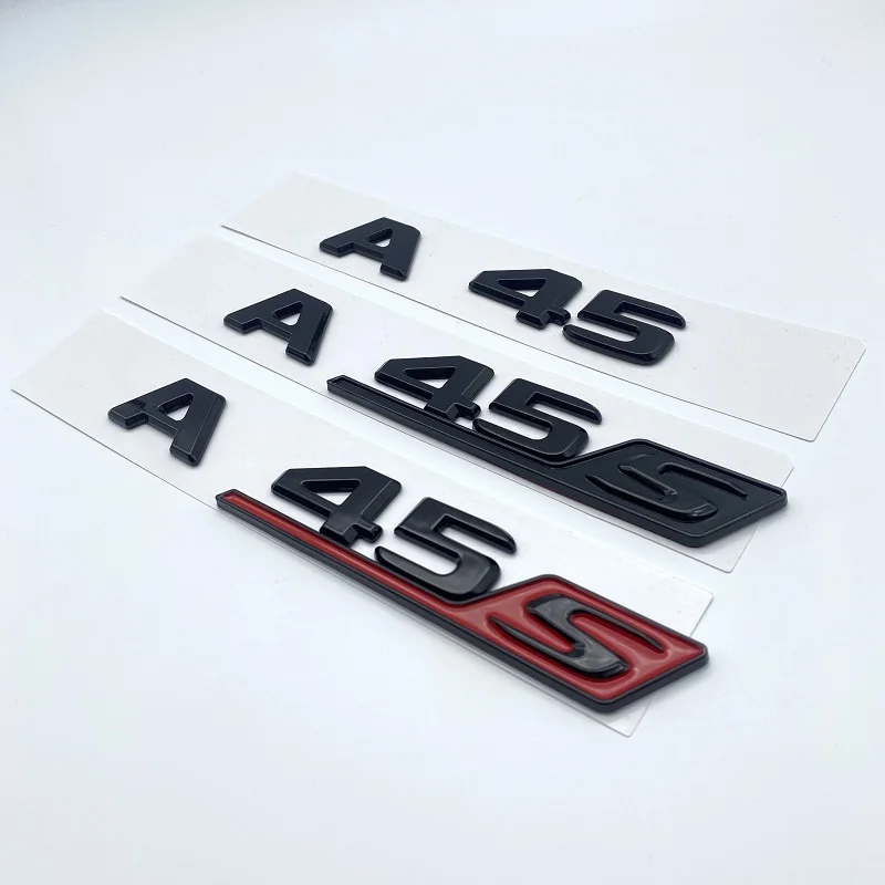 3d ABS 크롬 블랙 로고 A35S A45S 엠블럼 문자 배지 자동차 스티커 메르세데스 벤츠 A45S AMG W176 W177 액세서리 ?