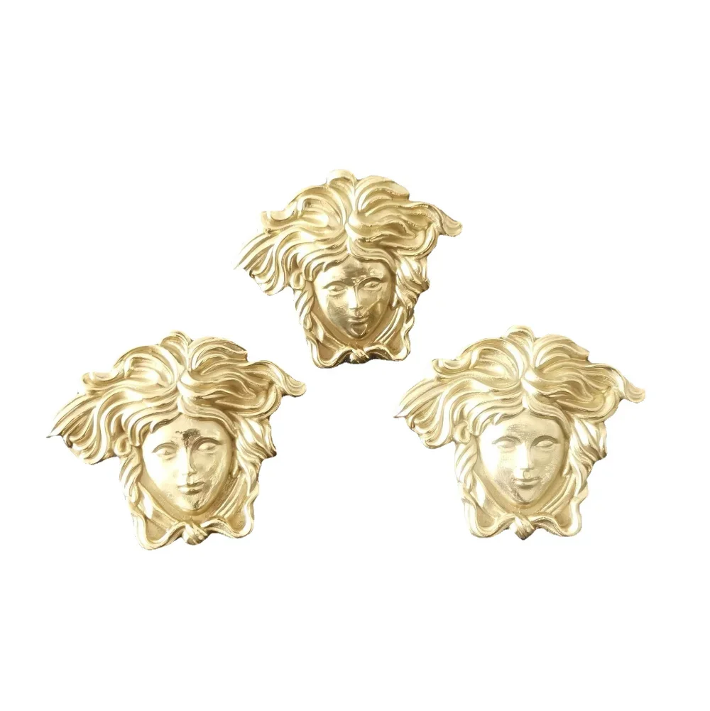 Creative Light Luxury Gold Decoration Angel Human Face Handle Brass Drawer Wardrobe Cabinet Door Retro Single Hole Handle