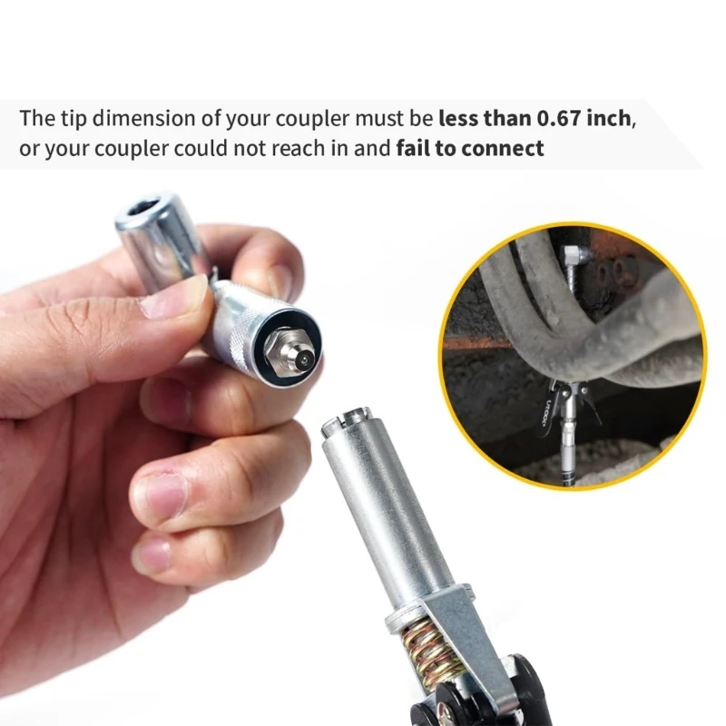 SZCH Grease Guns Needle Nozzle With Covers, 90 Degree Lubrication Tool Suitable for Hard to Reach Fittings Auto Repair Shops
