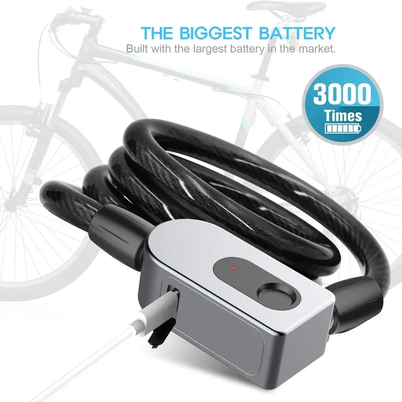 Fingerprint Bicycle Lock Smart Antithief Bike Lock Keyless USB Charge IP65 Waterproof Long Standby Time Electric Bike Lock