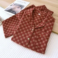 2026 New Spring and Autumn Women's Pajama Set Full Cotton Long Sleeve Long Pants Two Piece Set Cardigan Women's Home Clothes - Image 3