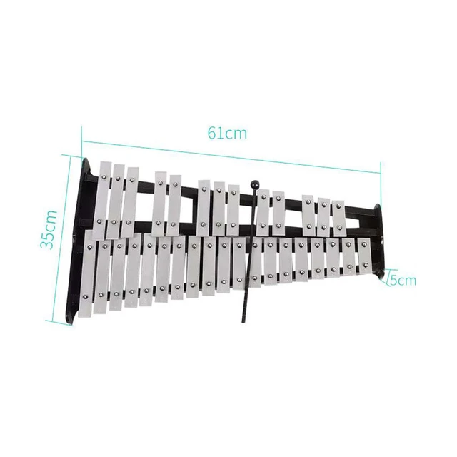 32-Note Xylophone Educational Glockenspiel Wooden Base Solid