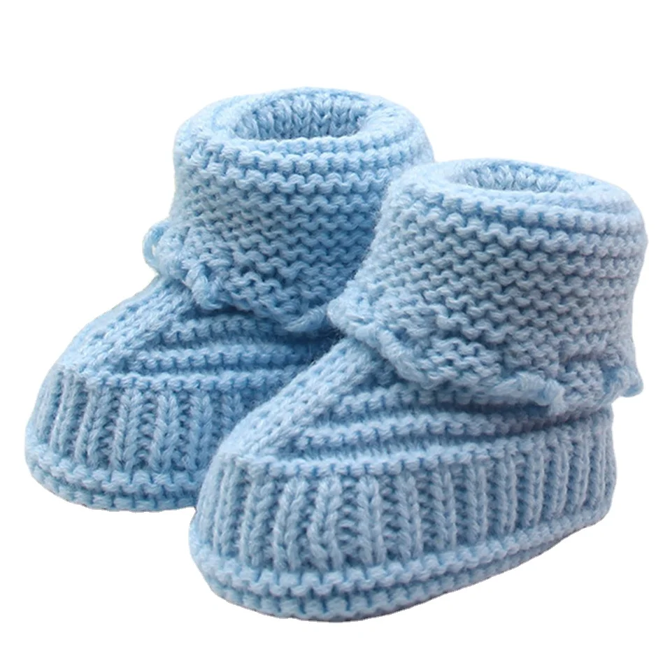 Newborn Booties Baby Socks Shoes Knitting Wool Girl Boy Winter Warm Cute Toddler Prewalkers Soft Infant Crib Crawl Shoes 6
