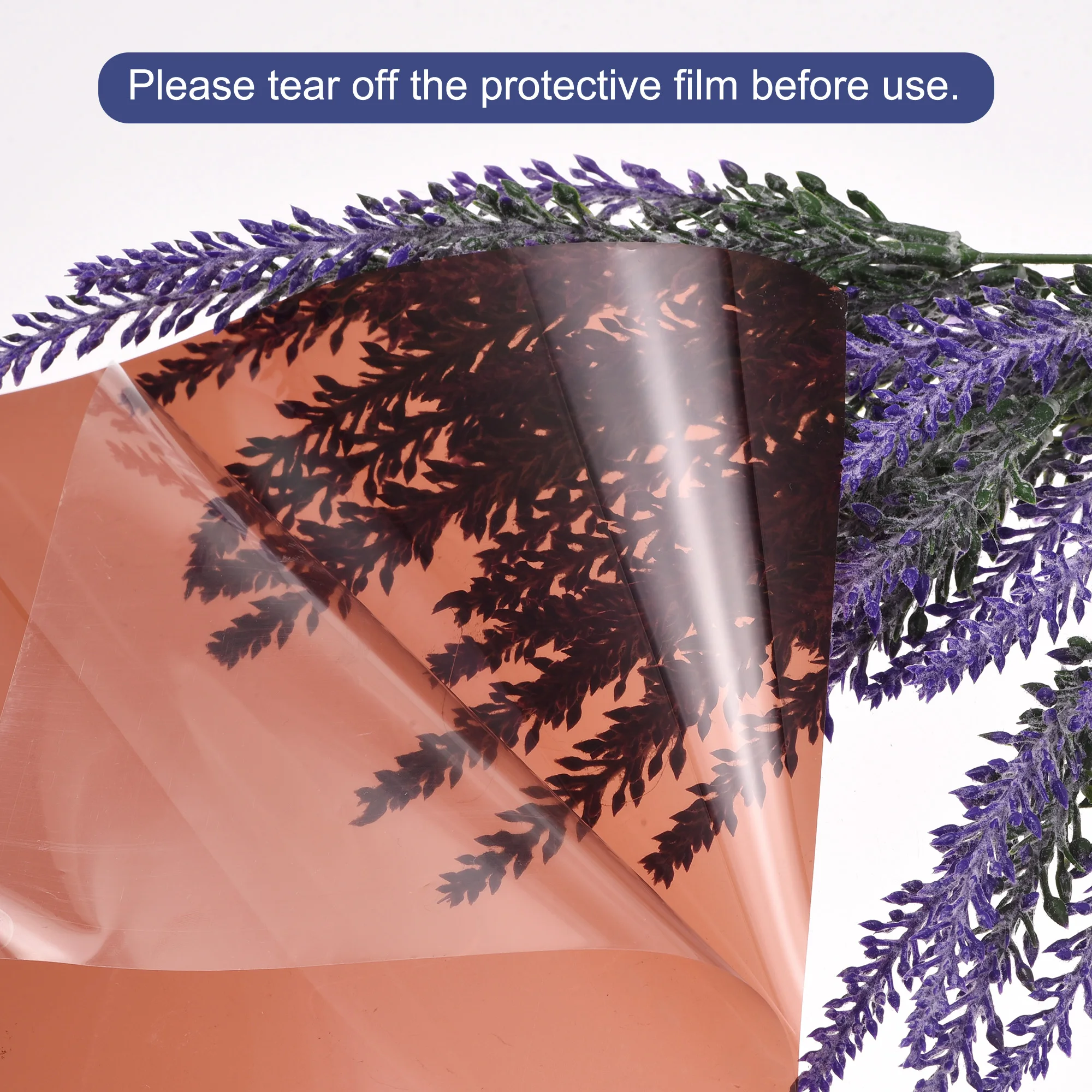 uxcell Window Film, Glass Sun Blocking, Heat Control Self Adhesive Brown Window Tint, 9.8x1.97ft for Home Office