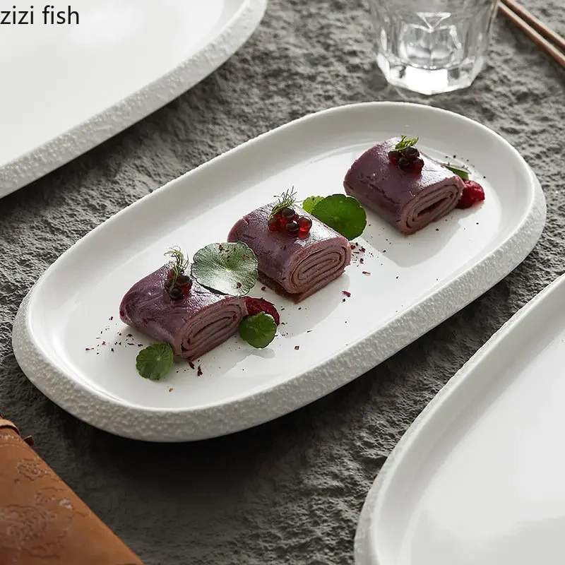 Stone Pattern Oval Plate 2