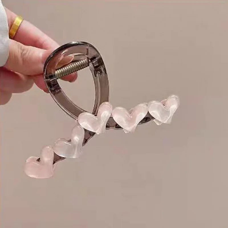 1/3pcs Love grabbing clip for women's new high-end and fresh Korean jelly color simple clip headband, forest hair clip