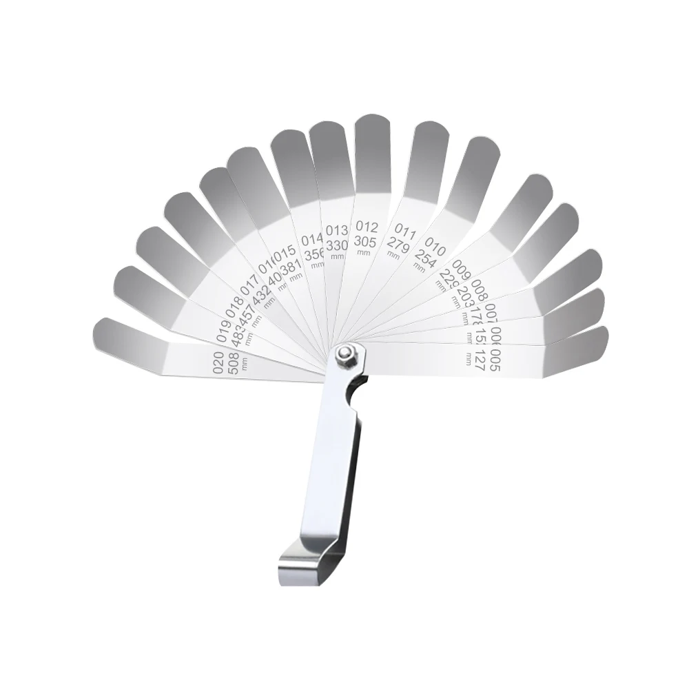 

Gap Gage Feeler Gauge 0.127-0.508mm Metric Stainless Steel High Precision Monolithic Valve Plug Thickness Gauge Measuring Tool