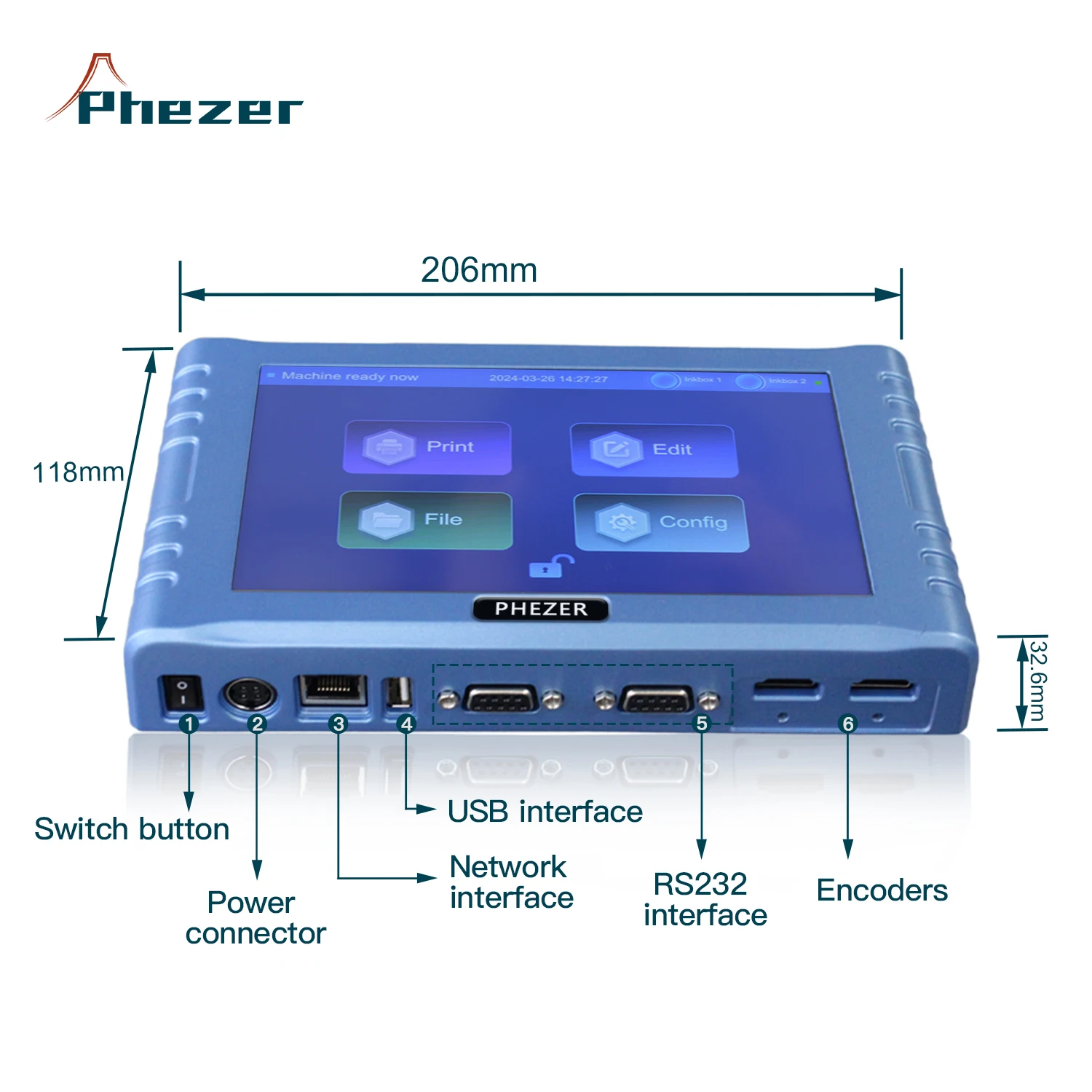 HP 페이저 온라인 잉크젯 프린터 P260E 플러스 코딩 및 마킹 라벨 프린터 QR 코드 바코드 번호 유통기한