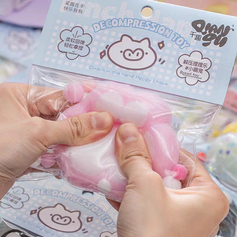 Fidget Toy Large Kawaii Cat Paws Sticky Squeeze Toys Soft Realistic Jelly Glitter Transparent Kids Adult Gifts