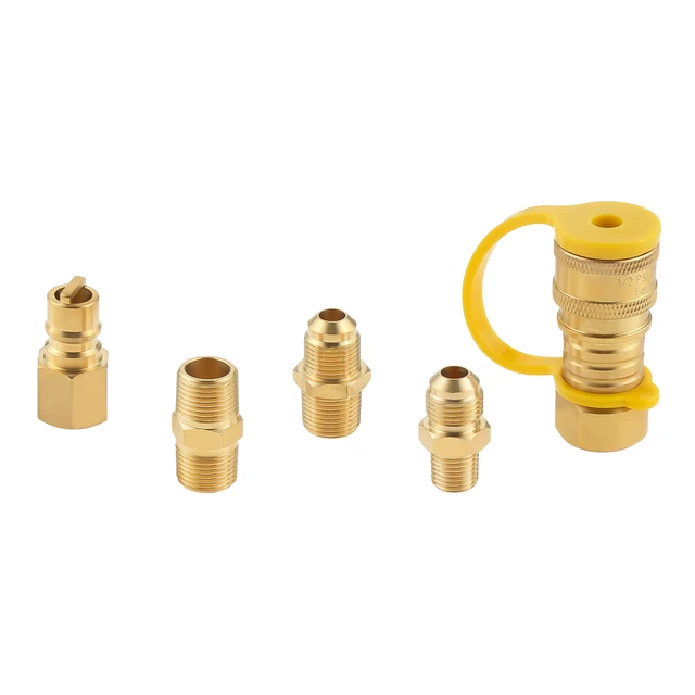 3/8 Hüvelykes Földgáz Gyors Csatlakozás Illesztő Készlet Sárgaréz Propán Adapter "Npt Hím Fáklya Grill Fűtő Kandalló Lakófutó Csere