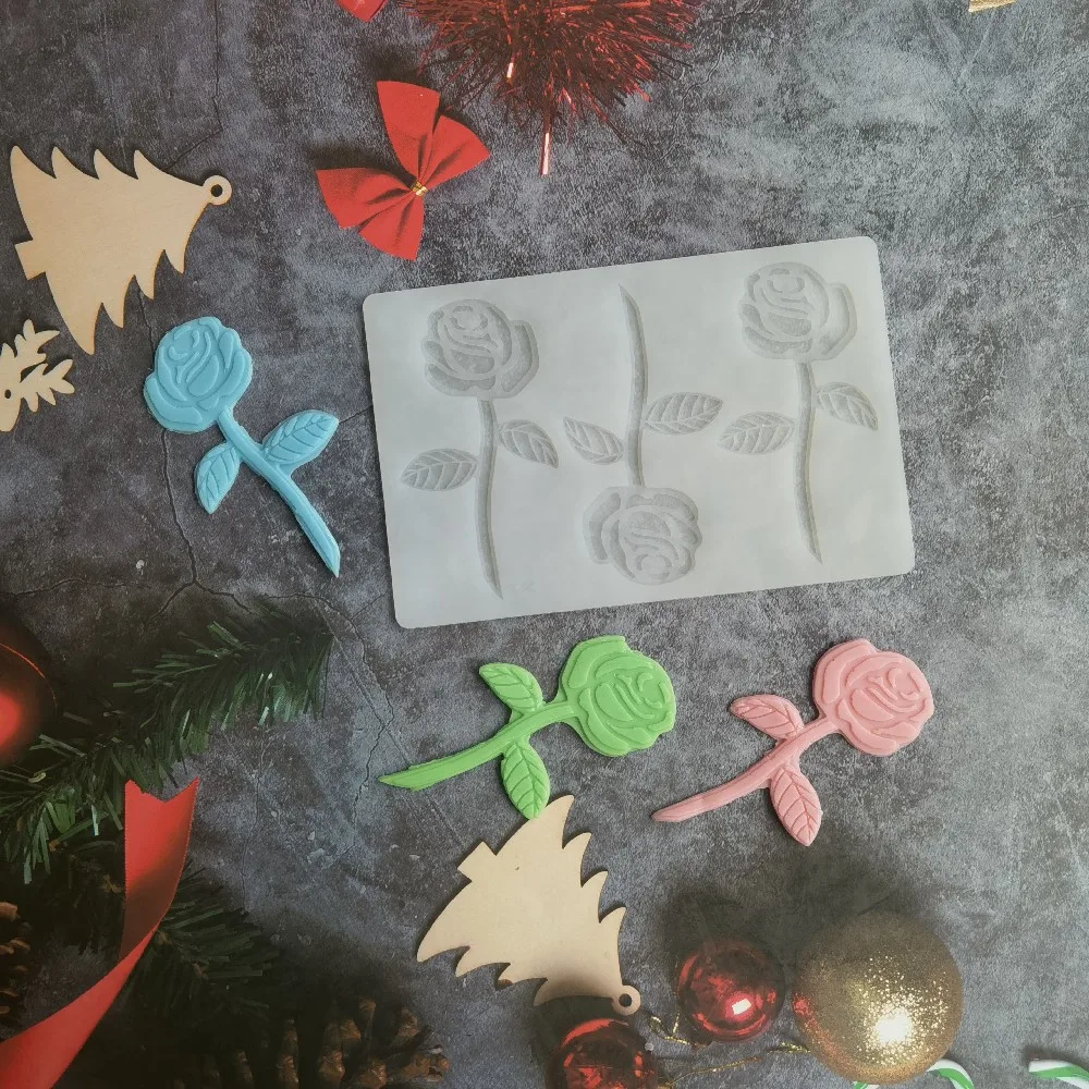 

Rose shaped chocolate silicone mold DIY candy pudding dessert mold cake decoration plugin kitchen baking utensils