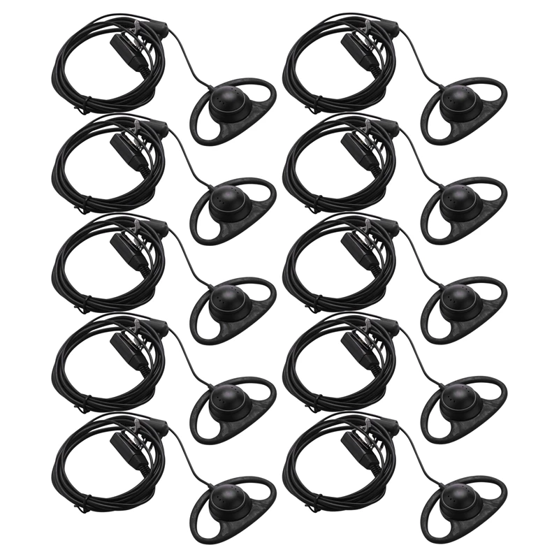 10X 2 Pin Advanced D Shape Clip-Ear Ptt Auricolare Microfono Auricolare Per Radio Motorola 2 Vie Gp88S Gp300 Gp68 Gp2000 Gp88